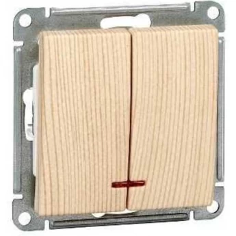2-клавишный выключатель SCHNEIDER ELECTRIC W59 с подсветкой 10АХ, механизм, СОСНА