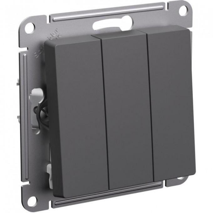 3-клавишный выключатель SCHNEIDER ELECTRIC ATLASDESIGN 10АХ механизм базальт ATN001431 3-клавишный выключатель SCHNEIDER ELECTRIC ATLASDESIGN 10АХ механизм базальт ATN001431
