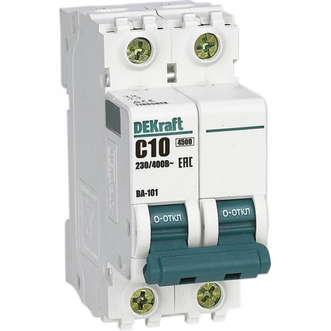 Автоматический выключатель SCHNEIDER ELECTRIC DEKRAFT 2Р 10А х-ка C ВА-101 4,5кА 11065DEK Автоматический выключатель SCHNEIDER ELECTRIC DEKRAFT 2Р 10А х-ка C ВА-101 4,5кА 11065DEK
