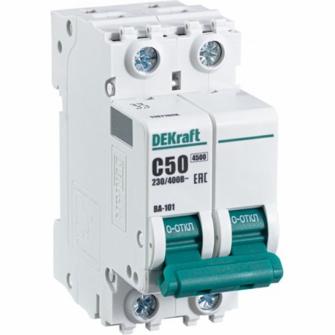 Автоматический выключатель SCHNEIDER ELECTRIC DEKRAFT 2Р 50А х-ка C ВА-101 4,5кА 11071DEK Автоматический выключатель SCHNEIDER ELECTRIC DEKRAFT 2Р 50А х-ка C ВА-101 4,5кА 11071DEK
