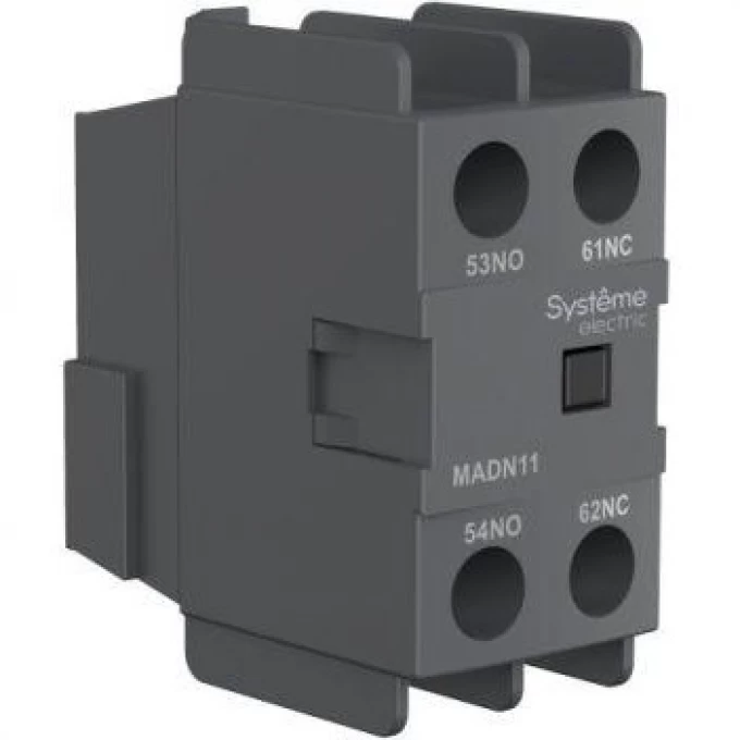Блок контактный дополнительный SCHNEIDER ELECTRIC MC1D 1НО+1НЗ фронт. монтаж. SE MADN11 Блок контактный дополнительный SCHNEIDER ELECTRIC MC1D 1НО+1НЗ фронт. монтаж. SE MADN11