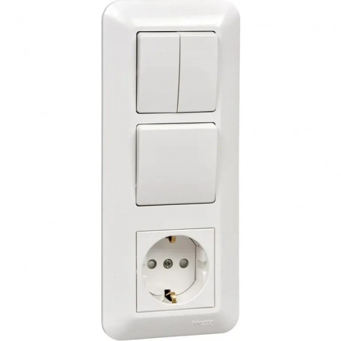 Блок SCHNEIDER ELECTRIC ПРИМА С/У: розетка с заземлением + выключатель 1-клавишный + выключатель 2-клавишный, БЕЛЫЙ,розн.уп.Рос BK2VR-008A-BI Блок SCHNEIDER ELECTRIC ПРИМА С/У: розетка с заземлением + выключатель 1-клавишный + выключатель 2-клавишный, БЕЛЫЙ,розн.уп.Рос BK2VR-008A-BI