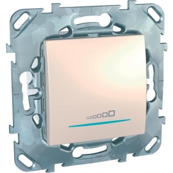 Диммер SCHNEIDER ELECTRIC UNICA нажимной,кроме люминесц ламп,230В,20-350Вт,2-пров. подключ, БЕЖЕВЫЙ