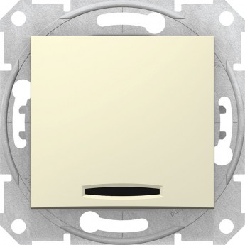 1-клавишный выключатель SCHNEIDER ELECTRIC SEDNA с синим индикатором, сх. 1, 10А, 250В, БЕЖЕВЫЙ