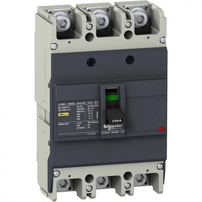Автоматический выключатель 3P SCHNEIDER ELECTRIC EASYPACT EZC250F 18KA/400В 250 A EZC250F3250 Автоматический выключатель 3P SCHNEIDER ELECTRIC EASYPACT EZC250F 18KA/400В 250 A EZC250F3250