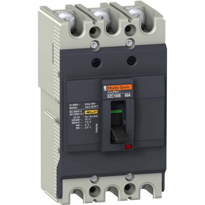 Автоматический выключатель 3П3Т SCHNEIDER ELECTRIC EASYPACT EZC100 7,5KA/400В 60 A EZC100B3060 Автоматический выключатель 3П3Т SCHNEIDER ELECTRIC EASYPACT EZC100 7,5KA/400В 60 A EZC100B3060