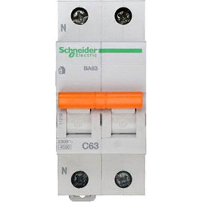 Автоматический выключатель SCHNEIDER ELECTRIC ДОМОВОЙ ВА63 1П+Н 63A C 4,5 кА, Болгария/Италия 11219 Автоматический выключатель SCHNEIDER ELECTRIC ДОМОВОЙ ВА63 1П+Н 63A C 4,5 кА, Болгария/Италия 11219