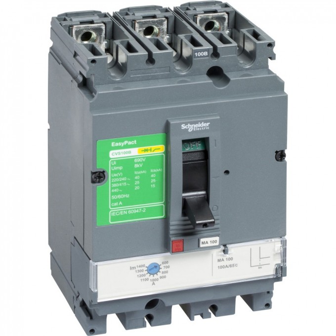 Автоматический выключатель SCHNEIDER ELECTRIC EASYPACT 3П CVS160B 25КА TM100D LV516301 Автоматический выключатель SCHNEIDER ELECTRIC EASYPACT 3П CVS160B 25КА TM100D LV516301