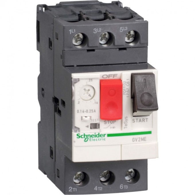Автоматический выключатель SCHNEIDER ELECTRIC TESYS с комбинированным расцепителем 0,63-1A GV2ME05 Автоматический выключатель SCHNEIDER ELECTRIC TESYS с комбинированным расцепителем 0,63-1A GV2ME05