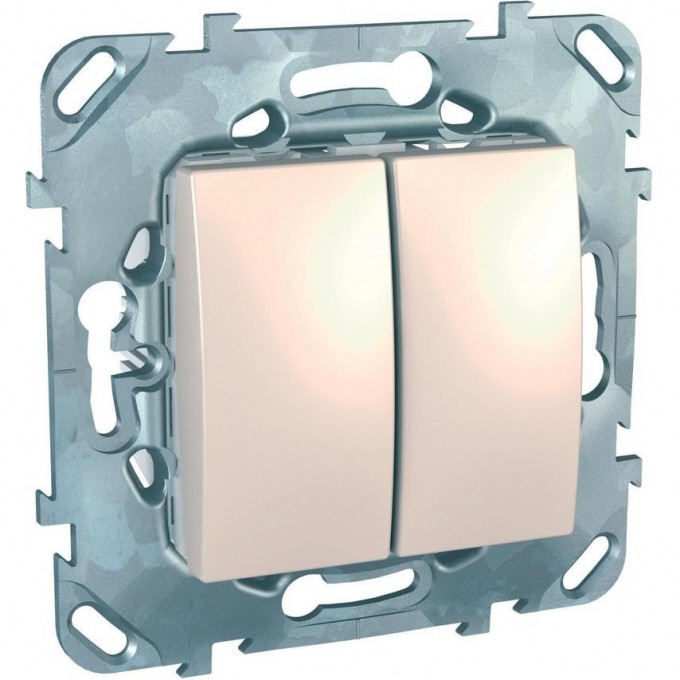 Переключатель 2-клавишный SCHNEIDER ELECTRIC UNICA, 2 х сх. 6, 10 АX, 250 В, бежевый MGU5.213.25ZD Переключатель 2-клавишный SCHNEIDER ELECTRIC UNICA, 2 х сх. 6, 10 АX, 250 В, бежевый MGU5.213.25ZD