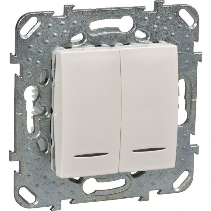 Переключатель 2-клавишный SCHNEIDER ELECTRIC UNICA, 2 модуля, с подсветкой, 2 х сх. 6а, бежевый MGU5.0303.25NZD Переключатель 2-клавишный SCHNEIDER ELECTRIC UNICA, 2 модуля, с подсветкой, 2 х сх. 6а, бежевый MGU5.0303.25NZD
