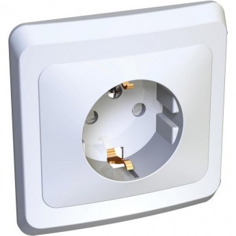 Розетка SCHNEIDER ELECTRIC ЭТЮД С/У с заземлением со шторками 16А 250B, белый, Россия