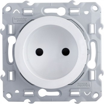 Розетка SCHNEIDER ELECTRIC ODACE без заземления, со шторками, винтовые зажимы, 16 А, белый