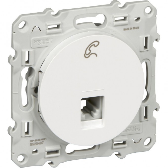 Розетка SCHNEIDER ELECTRIC ODACE телефонная, RJ12, 6 контактов, винтовые зажимы, белый S52R497 Розетка SCHNEIDER ELECTRIC ODACE телефонная, RJ12, 6 контактов, винтовые зажимы, белый S52R497