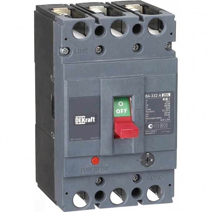 Силовой автоматический выключатель SCHNEIDER ELECTRIC DEKRAFT 3P 25А c Ir=20А-25А 50кА ВА-332 21131DEK Силовой автоматический выключатель SCHNEIDER ELECTRIC DEKRAFT 3P 25А c Ir=20А-25А 50кА ВА-332 21131DEK