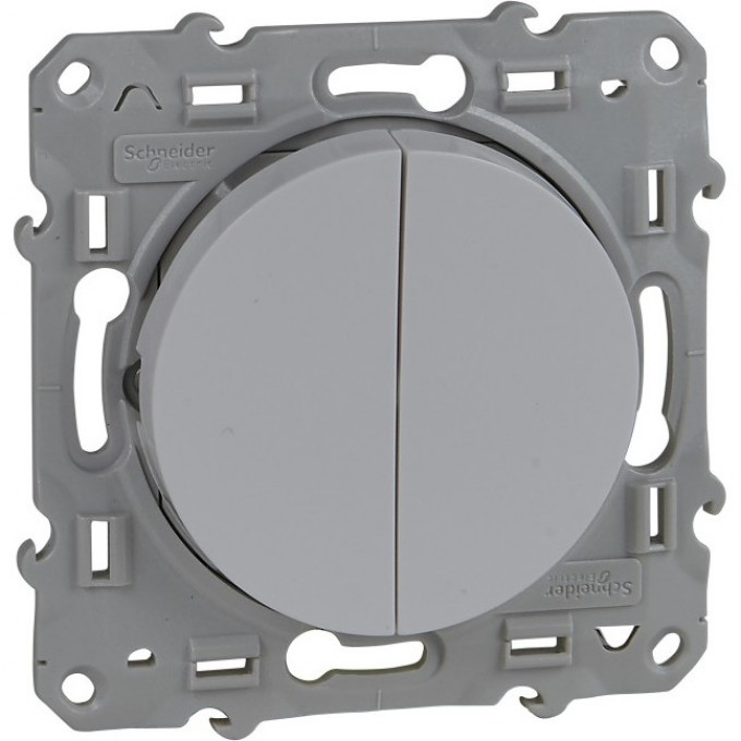 Выключатель 2-клавишный SCHNEIDER ELECTRIC ODACE, 10 АХ, 250 В, сх. 2, БЕЛЫЙ S52R211 Выключатель 2-клавишный SCHNEIDER ELECTRIC ODACE, 10 АХ, 250 В, сх. 2, БЕЛЫЙ S52R211
