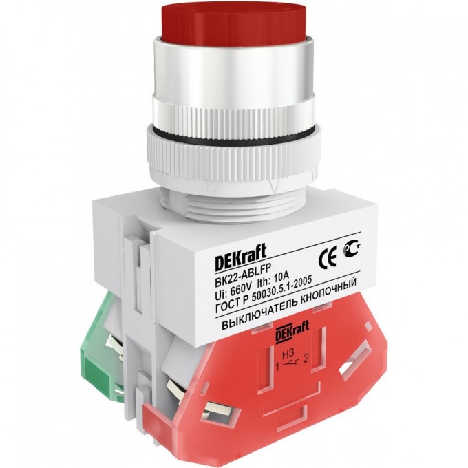 Выключатель кнопочный SCHNEIDER ELECTRIC DEKRAFT ABLFP ?22 мм Цвет:КРАСНЫЙ 220В ВK-22 25020DEK Выключатель кнопочный SCHNEIDER ELECTRIC DEKRAFT ABLFP ?22 мм Цвет:КРАСНЫЙ 220В ВK-22 25020DEK