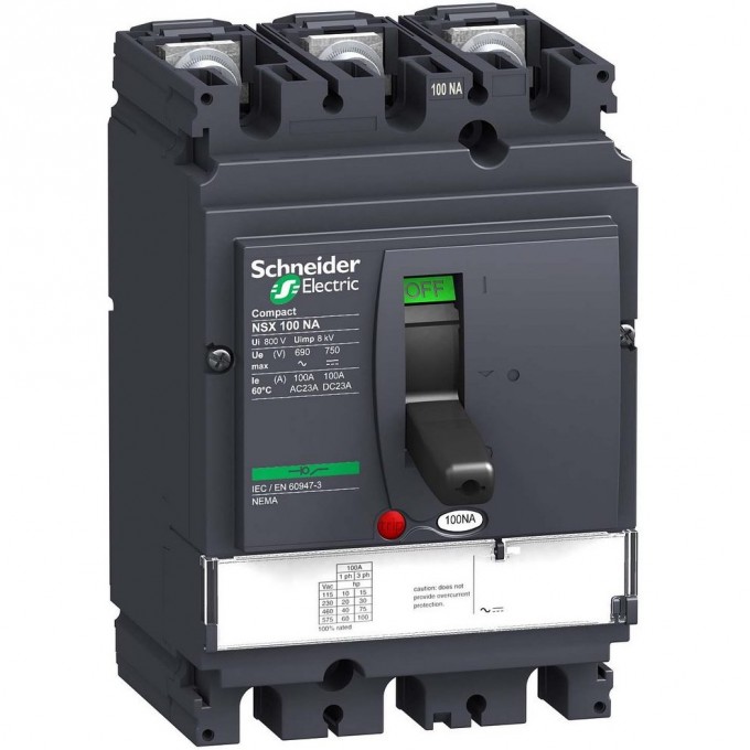Выключатель-разъединитель 3P SCHNEIDER ELECTRIC COMPACT NSX100NA LV429629 Выключатель-разъединитель 3P SCHNEIDER ELECTRIC COMPACT NSX100NA LV429629