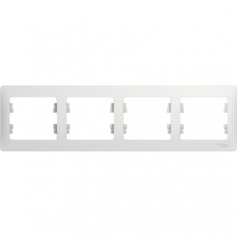 4-постовая рамка SCHNEIDER ELECTRIC GLOSSA, горизонтальная, БЕЛЫЙ