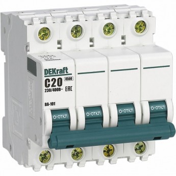 Автоматический выключатель SCHNEIDER ELECTRIC DEKRAFT 4Р 40А х-ка C ВА-101 4,5кА