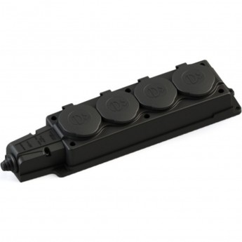 Колодка SCHNEIDER ELECTRIC MULTISET MST4104BK 4х розетка 2К+З 16А/250В IP44 каучуковая черный