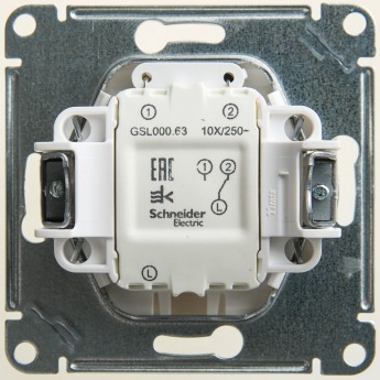1-клавишный переключатель SCHNEIDER ELECTRIC GLOSSA с подсветкой, сх.6а, 10АХ, механизм, ПЕРЛАМУТР