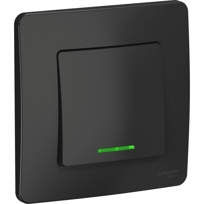1-клавишный выключатель SCHNEIDER ELECTRIC BLANCA (cх.1) с подсветкой, 10А, 250B, АНТРАЦИТ BLNVS010116 1-клавишный выключатель SCHNEIDER ELECTRIC BLANCA (cх.1) с подсветкой, 10А, 250B, АНТРАЦИТ BLNVS010116