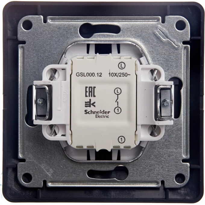 1-клавишный выключатель SCHNEIDER ELECTRIC GLOSSA, сх.1, 10АХ, в сборе, ГРАФИТ GSL001312 1-клавишный выключатель SCHNEIDER ELECTRIC GLOSSA, сх.1, 10АХ, в сборе, ГРАФИТ GSL001312