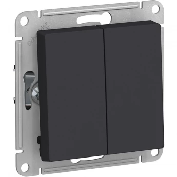 2-клавишный переключатель SCHNEIDER ELECTRIC ATLASDESIGN 10АХ, механизм, КАРБОН