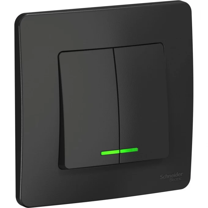 2-клавишный переключатель SCHNEIDER ELECTRIC BLANCA (cх.5), с подсветкой, 10А, 250B, АНТРАЦИТ BLNVS010516 2-клавишный переключатель SCHNEIDER ELECTRIC BLANCA (cх.5), с подсветкой, 10А, 250B, АНТРАЦИТ BLNVS010516