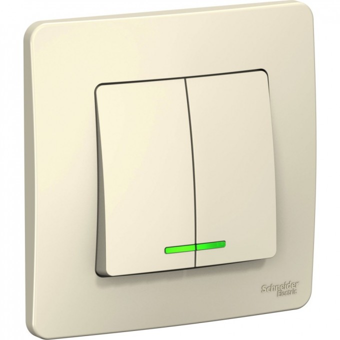 2-клавишный переключатель SCHNEIDER ELECTRIC BLANCA (cх.5), с подсветкой, 10А, 250B, МОЛОЧНЫЙ BLNVS010512 2-клавишный переключатель SCHNEIDER ELECTRIC BLANCA (cх.5), с подсветкой, 10А, 250B, МОЛОЧНЫЙ BLNVS010512
