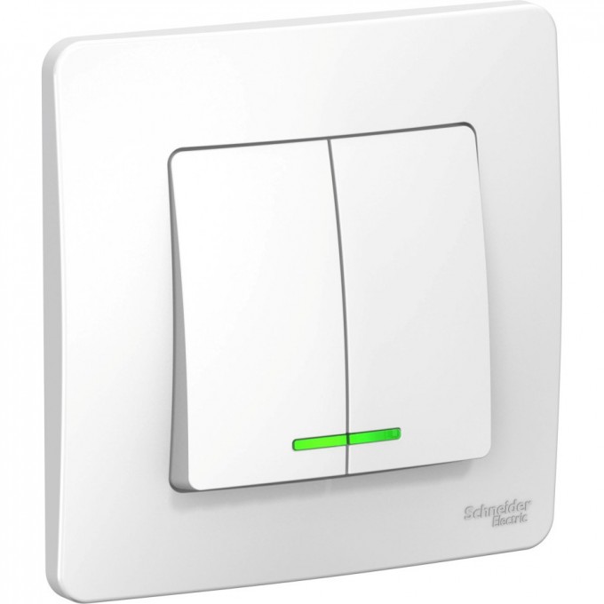 2-клавишный переключатель SCHNEIDER ELECTRIC BLANCA (cх.5), с подсветкой, 6А, 250B, БЕЛЫЙ BLNVS006511 2-клавишный переключатель SCHNEIDER ELECTRIC BLANCA (cх.5), с подсветкой, 6А, 250B, БЕЛЫЙ BLNVS006511