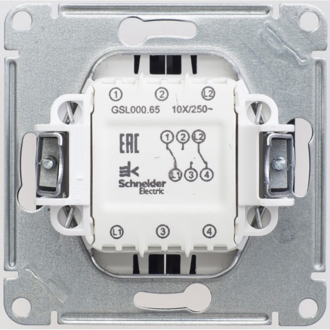 2-клавишный переключатель SCHNEIDER ELECTRIC GLOSSA, сх.6/2, 10АХ, механизм, ШОКОЛАД GSL000865 2-клавишный переключатель SCHNEIDER ELECTRIC GLOSSA, сх.6/2, 10АХ, механизм, ШОКОЛАД GSL000865