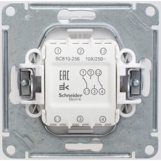 2-клавишный переключатель SCHNEIDER ELECTRIC W59, 10АХ, механизм, МАТОВЫЙ ХРОМ VS610-256-5-86 2-клавишный переключатель SCHNEIDER ELECTRIC W59, 10АХ, механизм, МАТОВЫЙ ХРОМ VS610-256-5-86