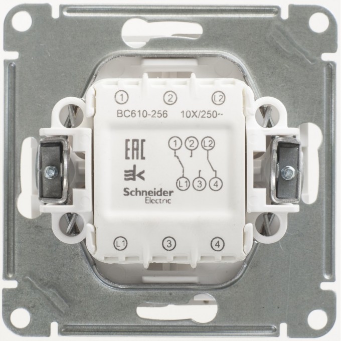 2-клавишный переключатель SCHNEIDER ELECTRIC W59, 10АХ, механизм, ШАМПАНЬ VS610-256-4-86 2-клавишный переключатель SCHNEIDER ELECTRIC W59, 10АХ, механизм, ШАМПАНЬ VS610-256-4-86