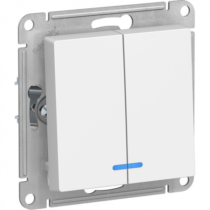 2-клавишный выключатель SCHNEIDER ELECTRIC ATLASDESIGN с подсветкой, БЕЛЫЙ ATN000153 2-клавишный выключатель SCHNEIDER ELECTRIC ATLASDESIGN с подсветкой, БЕЛЫЙ ATN000153