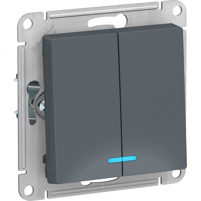 2-клавишный выключатель SCHNEIDER ELECTRIC ATLASDESIGN с подсветкой, ГРИФЕЛЬ ATN000753 2-клавишный выключатель SCHNEIDER ELECTRIC ATLASDESIGN с подсветкой, ГРИФЕЛЬ ATN000753