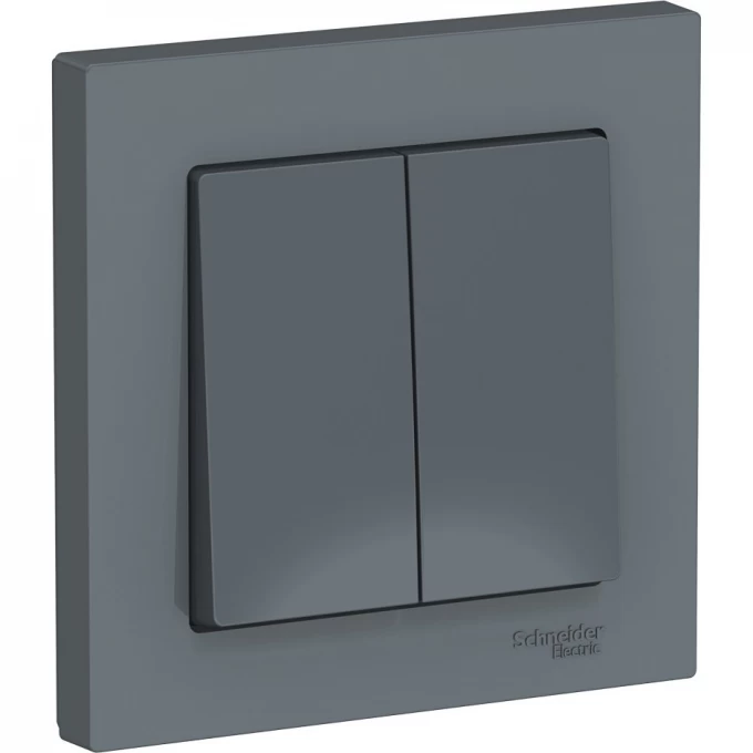 2-клавишный выключатель SCHNEIDER ELECTRIC ATLASDESIGN в сборе, ГРИФЕЛЬ ATN000752
