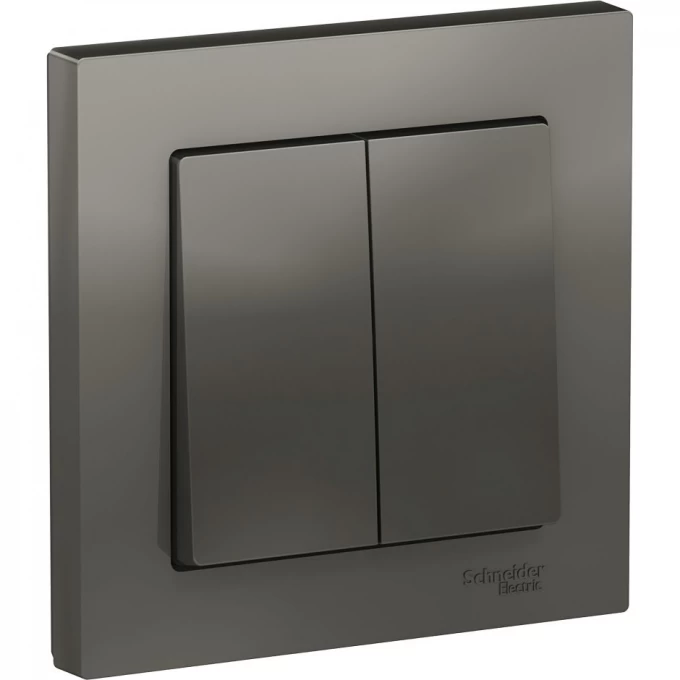 2-клавишный выключатель SCHNEIDER ELECTRIC ATLASDESIGN в сборе, СТАЛЬ ATN000952 2-клавишный выключатель SCHNEIDER ELECTRIC ATLASDESIGN в сборе, СТАЛЬ ATN000952
