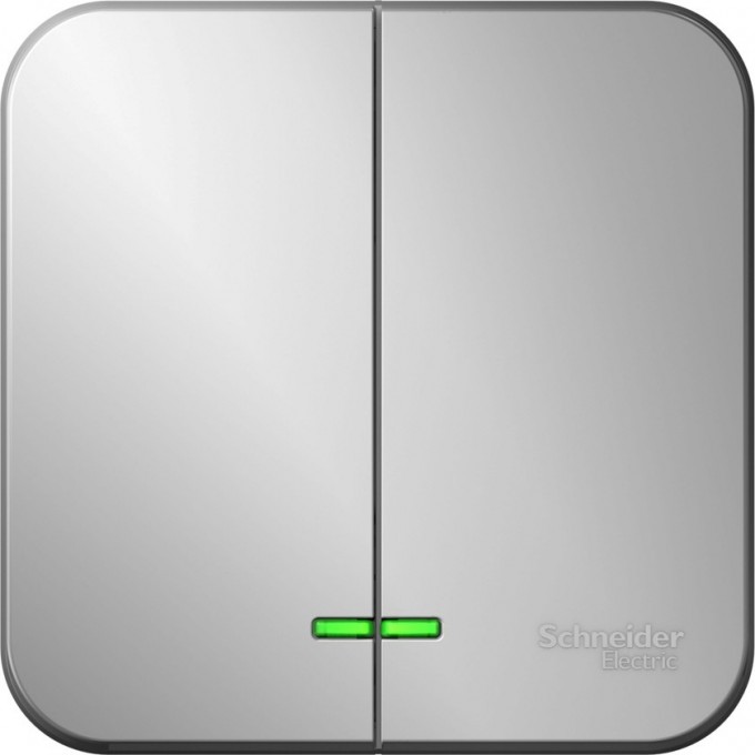 2-клавишный выключатель SCHNEIDER ELECTRIC BLANCA с подсветкой, 10А, 250B, АЛЮМИНИЙ BLNVA105103 2-клавишный выключатель SCHNEIDER ELECTRIC BLANCA с подсветкой, 10А, 250B, АЛЮМИНИЙ BLNVA105103