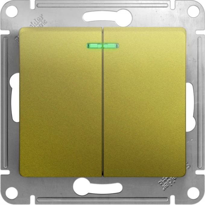 2-клавишный выключатель SCHNEIDER ELECTRIC GLOSSA с подсветкой, сх.5а, 10АХ, механизм, ФИСТАШКОВЫЙ GSL001053 2-клавишный выключатель SCHNEIDER ELECTRIC GLOSSA с подсветкой, сх.5а, 10АХ, механизм, ФИСТАШКОВЫЙ GSL001053
