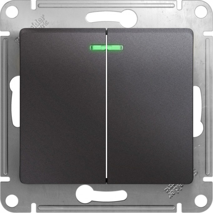 2-клавишный выключатель SCHNEIDER ELECTRIC GLOSSA с подсветкой, сх.5а, 10АХ, механизм, ГРАФИТ GSL001353 2-клавишный выключатель SCHNEIDER ELECTRIC GLOSSA с подсветкой, сх.5а, 10АХ, механизм, ГРАФИТ GSL001353