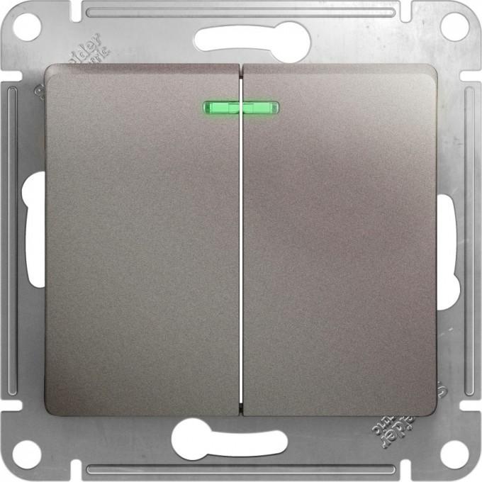 2-клавишный выключатель SCHNEIDER ELECTRIC GLOSSA с подсветкой, сх.5а, 10АХ, механизм, ПЛАТИНА GSL001253 2-клавишный выключатель SCHNEIDER ELECTRIC GLOSSA с подсветкой, сх.5а, 10АХ, механизм, ПЛАТИНА GSL001253