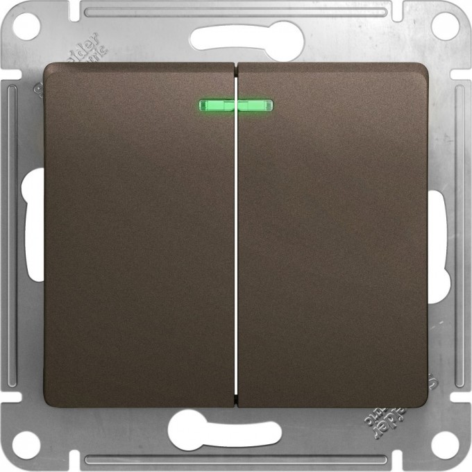 2-клавишный выключатель SCHNEIDER ELECTRIC GLOSSA с подсветкой, сх.5а, 10АХ, механизм, ШОКОЛАД GSL000853 2-клавишный выключатель SCHNEIDER ELECTRIC GLOSSA с подсветкой, сх.5а, 10АХ, механизм, ШОКОЛАД GSL000853