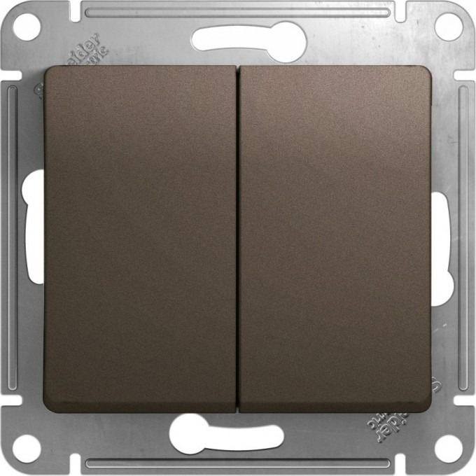 2-клавишный выключатель SCHNEIDER ELECTRIC GLOSSA, сх.5, 10АХ, механизм, ШОКОЛАД GSL000851 2-клавишный выключатель SCHNEIDER ELECTRIC GLOSSA, сх.5, 10АХ, механизм, ШОКОЛАД GSL000851