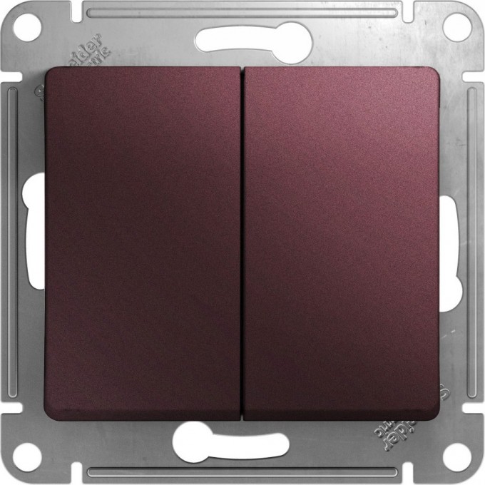 2-клавишный выключатель SCHNEIDER ELECTRIC GLOSSA, сх.5, 10AX, механизм, БАКЛАЖАНОВЫЙ GSL001151 2-клавишный выключатель SCHNEIDER ELECTRIC GLOSSA, сх.5, 10AX, механизм, БАКЛАЖАНОВЫЙ GSL001151