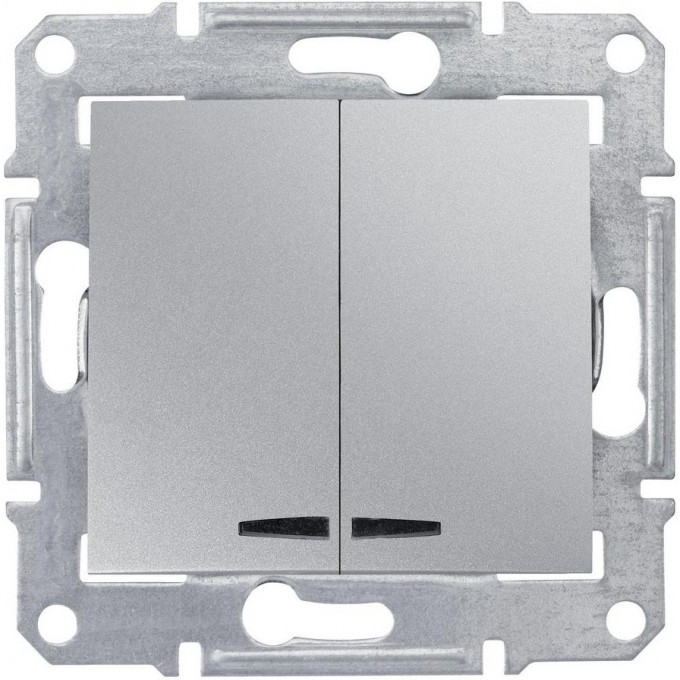 2-клавишный выключатель SCHNEIDER ELECTRIC SEDNA, с синей подсветкой, сх.5а, 10А, 250В, АЛЮМИНИЙ SDN0300360 2-клавишный выключатель SCHNEIDER ELECTRIC SEDNA, с синей подсветкой, сх.5а, 10А, 250В, АЛЮМИНИЙ SDN0300360