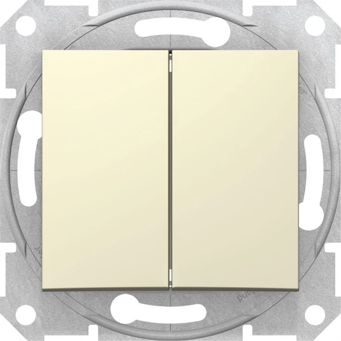 2-клавишный выключатель SCHNEIDER ELECTRIC SEDNA, сх.5а, 10А, 250В, БЕЖЕВЫЙ SDN0300147