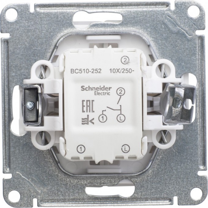 2-клавишный выключатель SCHNEIDER ELECTRIC W59, 10АХ, механизм, ШАМПАНЬ VS510-252-4-86 2-клавишный выключатель SCHNEIDER ELECTRIC W59, 10АХ, механизм, ШАМПАНЬ VS510-252-4-86