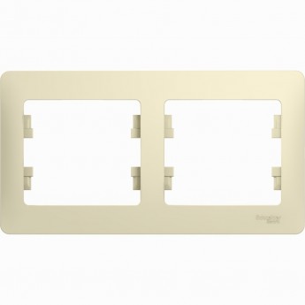 2-постовая рамка SCHNEIDER ELECTRIC GLOSSA, горизонтальная, БЕЖЕВЫЙ